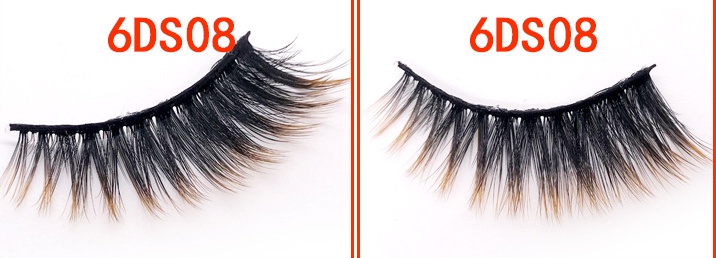 Gradient Color 6 D Mink Effect False Eyelashes, Black Stem Gradient Color 6 D Mink Effect False Eyelashes, Black Stem