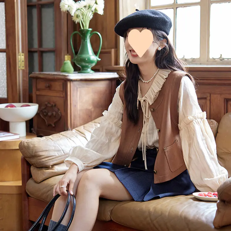 Round-neck Loose-fit Forest Style Vest Top Round-neck Loose-fit Forest Style Vest Top