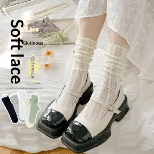 Anti-Chafing Japanese-Style Lolita Heart Bunching Socks