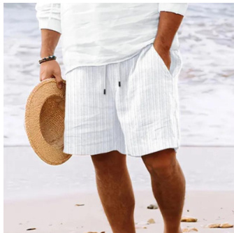 Summer Drawstring Shorts With Pockets Fashion Casual Solid Color Vacations Beach Pants Mens Clothing