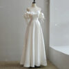 Satin Light Wedding Dress Bride French Super Fairy Satin Light Wedding Dress Bride French Super Fairy