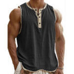 Breathable Pure Cotton Men’s Sleeveless Tank with Sweat Care