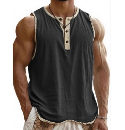 Breathable Pure Cotton Men’s Sleeveless Tank with Sweat Care
