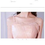 aaddeebb-5919-4ac1-b65c-e9721de5c092.jpg Streamlined Slim Sling Bridesmaid Dress with Mesh Fabric - Pink