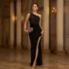 One-shoulder Slant Collar Sequined Slim-fit Sheath Banquet Split Evening Dress One-shoulder Slant Collar Sequined Slim-fit Sheath Banquet Split Evening Dress