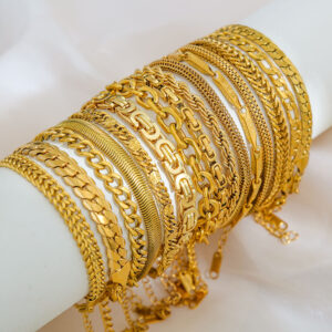 Minimalist Stainless Steel Bracelet for Women with Electroplating