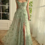abc17edc-fddb-468c-b191-9c6f1cabed5b.jpg Princess Bridesmaid Wedding Dress in Light Green Purple - Polyester