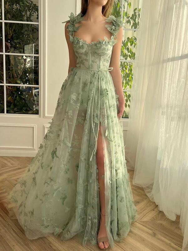 Princess Bridesmaid Wedding Dress in Light Green Purple - Polyester Princess Bridesmaid Wedding Dress in Light Green Purple - Polyester