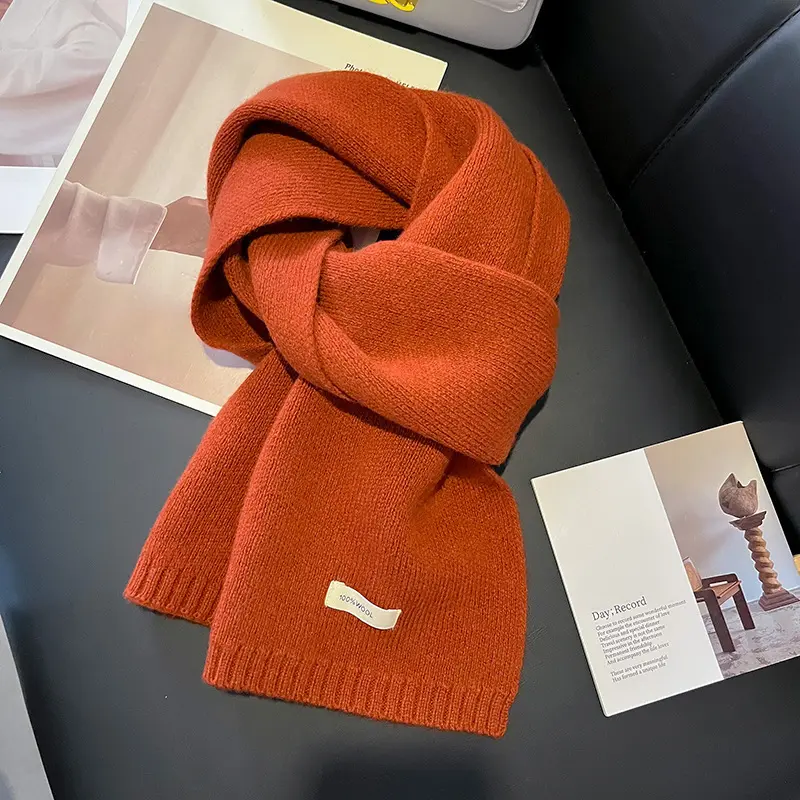 Warmth-Keeping Women’s Wool Knit Scarf, 160 x20 cm