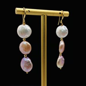 Natural Baroque Pearl Silver Stud Earrings