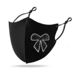 Shiny Diamond Bow Cloth Face Mask with Dustproof Fit