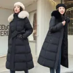 Warm Commuter Padded Cotton Coat for Women, Fur Collar