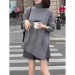 af2f7569-9b48-4349-bfc1-5e74e67effae.webp Asymmetrical High-Neck Split Sweater for Women, Thick Knit