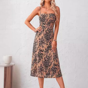 Breathable Mid-Length Floral Sling Dress for Women
