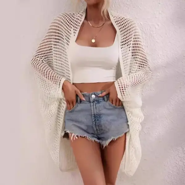 Vacation Shawl Women's Outerwear Hollow-out Cardigan Sun-protective Garment