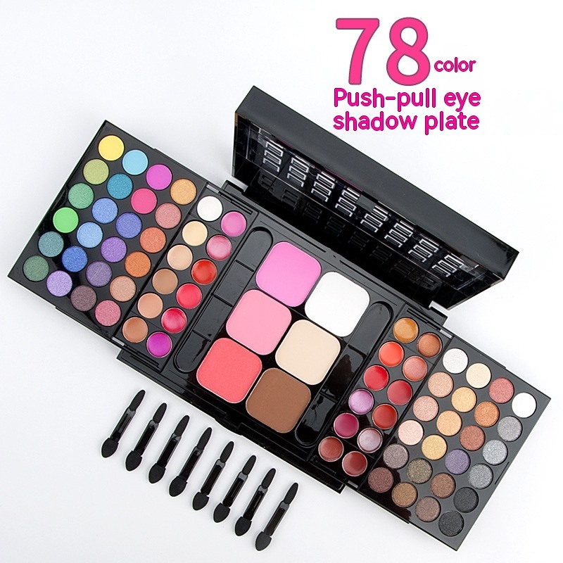 78-Color Push-Pull Eye Shadow Makeup Set for Multi-Tone Looks 78-Color Push-Pull Eye Shadow Makeup Set for Multi-Tone Looks
