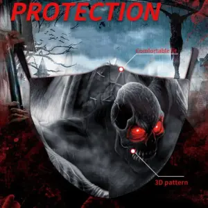 Double-Layer Halloween Digital Printing Face Mask - Adult
