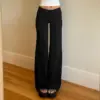 High-Waist Button Loose Trousers for Women with Patch