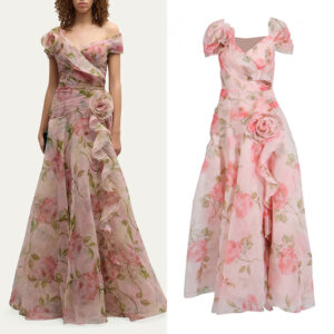 Retro Flower Large Swing Mop Dress Women