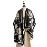 Warmth-Keeping Faux Cashmere Neck Warmer Shawl, 185 x65 cm