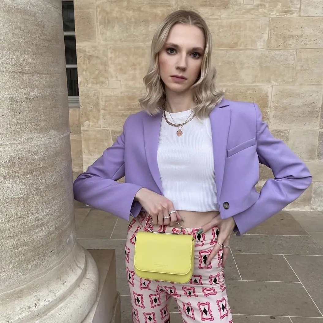 Structured Purple Short Blazer Jacket for Commuting - XS- L Structured Purple Short Blazer Jacket for Commuting - XS- L