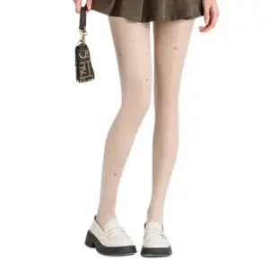 Colorful Heart-shaped White Stockings For Women Pure Desire White Pantyhose Summer Polka Dot Black Silk High Transparency Pantyhose