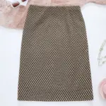 Fine Shimmering Plaid Sheath Skirt for Sleek Straight Fit