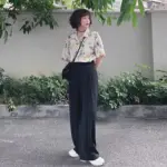 Summer Thin Section High Waist Drape Pants Suit Wide Leg Pants Women