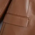 Women's Simple French Faux Leather Blazer