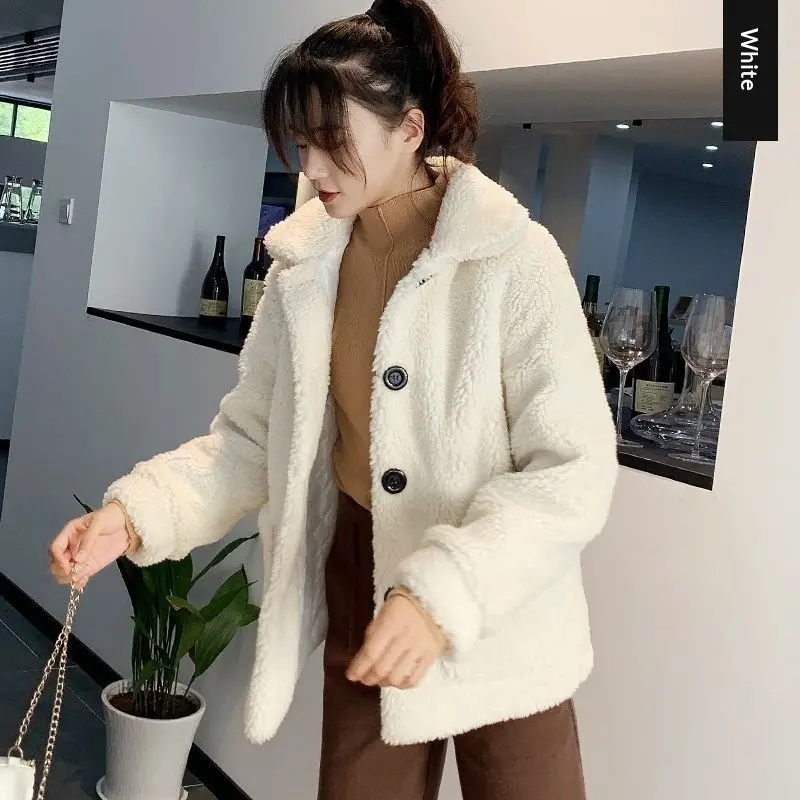 Warm Lambswool Short Coat for Women - Ultra-Short 40 cm