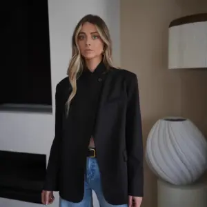 Womens Fashion Stand-up Collar Long-sleeve Casual Blazer