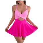 b3d05534-c15d-4482-bf21-9ebc70049a60.jpg Chest Pad Cutout Sling One-Piece Swimsuit, Polyester