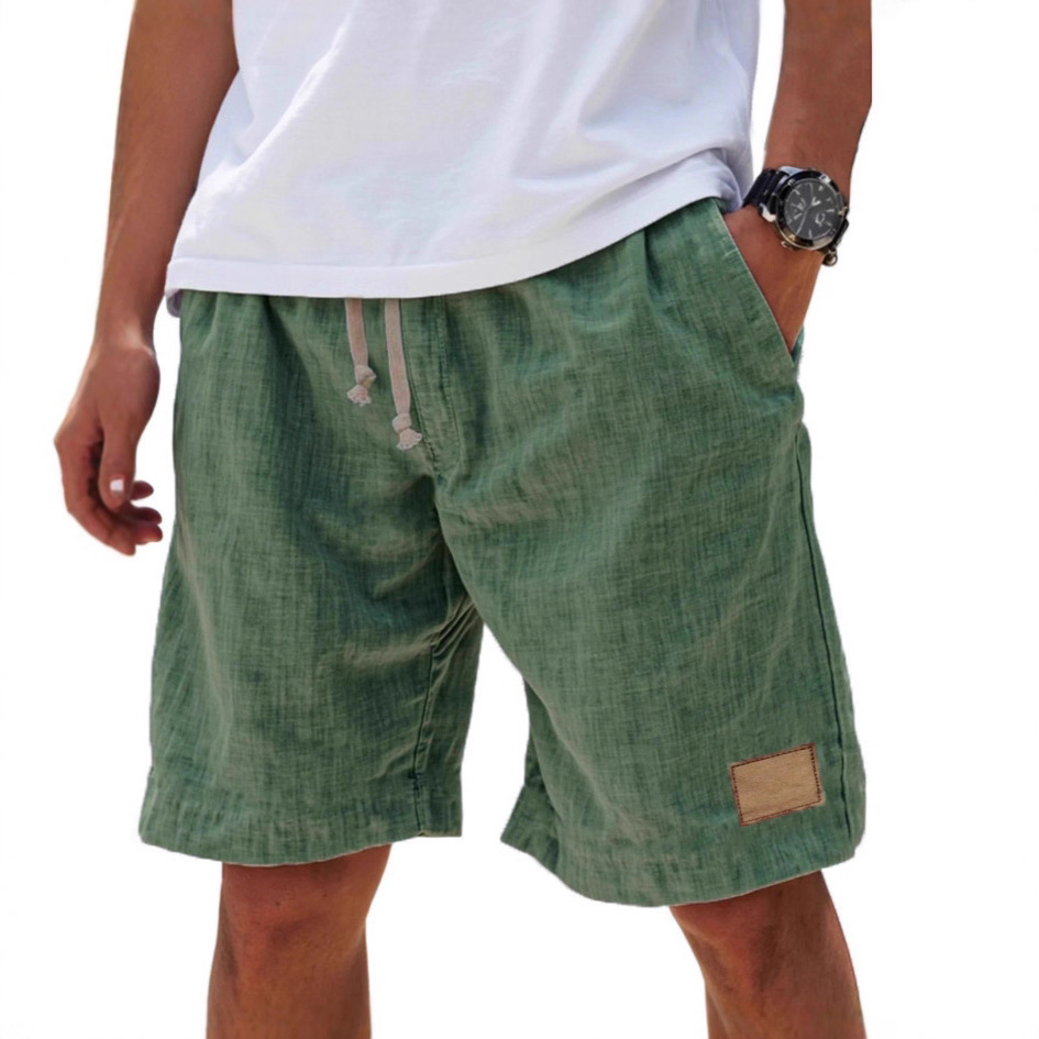 Breathable Vintage Corduroy Men’s Loose Summer Shorts - Cropped