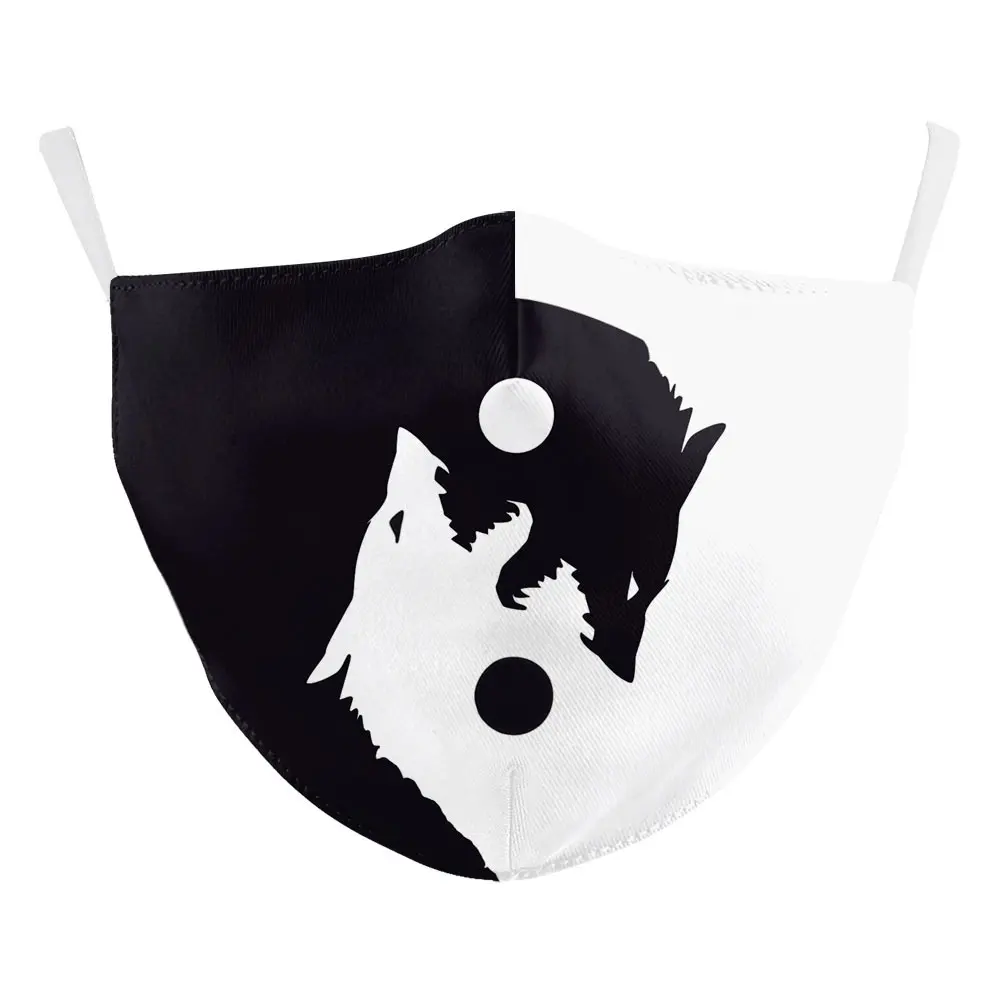Lightweight Double-Layer Digital Print Skull Funny Face Mask