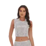 Women's Sexy Backless Slim-fit Crew Neck Tank Top