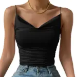 New Womens Slim-fit Elegant Boat-neck High-elastic Knitted Camisole