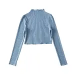 Cashmere Lace-trimmed Neckline Long-sleeve Sweater Base Layer