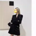 Statement Asymmetric Shoulder Women’s Blazer in Black