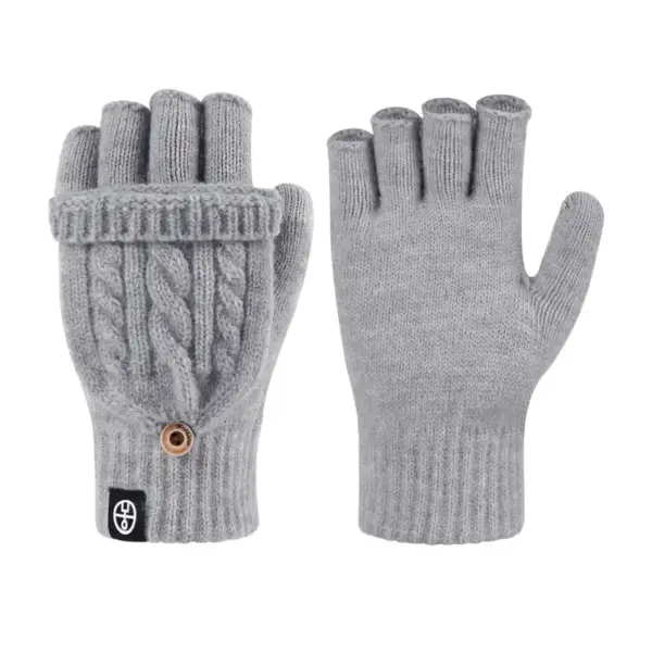 Warmth-Boost Flip-Up Half-Finger Gloves for Women, Winter