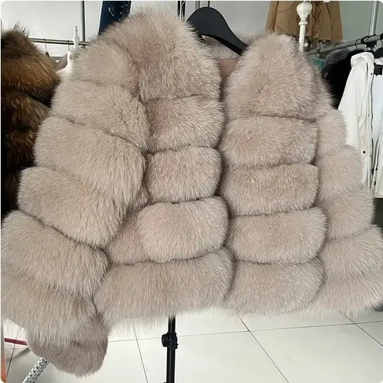 Thickened Faux Fox Fur Patchwork Coat for Winter Warmth