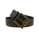 Women’s Retro Punk Leather Belt, Wide Rivet Style