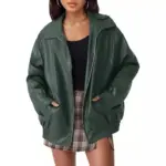 Women's Oversized Biker's Leather Jacket Fall Winter Fashion