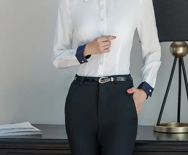Crisp Commuter Drape White Cardigan Business Shirt - Long Sleeve Crisp Commuter Drape White Cardigan Business Shirt - Long Sleeve