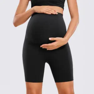Maternity Capri Yoga Pants Belly-Support Seamless Nylon