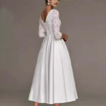 b6be0213-a0f7-4c08-98c7-78db9afe1153_fine.jpeg Bridal Deep V-neck Slim Lace Mid-length Long Sleeve Wedding Dress