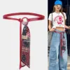 Scarf Belt Accessories For Wome Silk Ribbon Waist Chain Leather Scarf Belt Accessories For Wome Silk Ribbon Waist Chain Leather