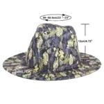Stylish Leaf-Print Sun-Protective Wide-Brim Gentlemans Hat