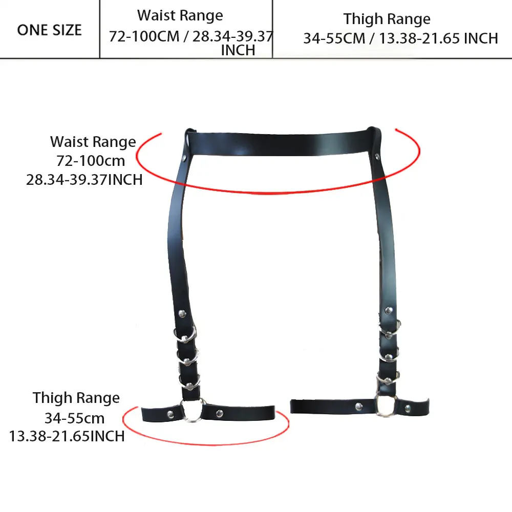 Adjustable Sensual PU Leather Belt with Bondage Leg Loops