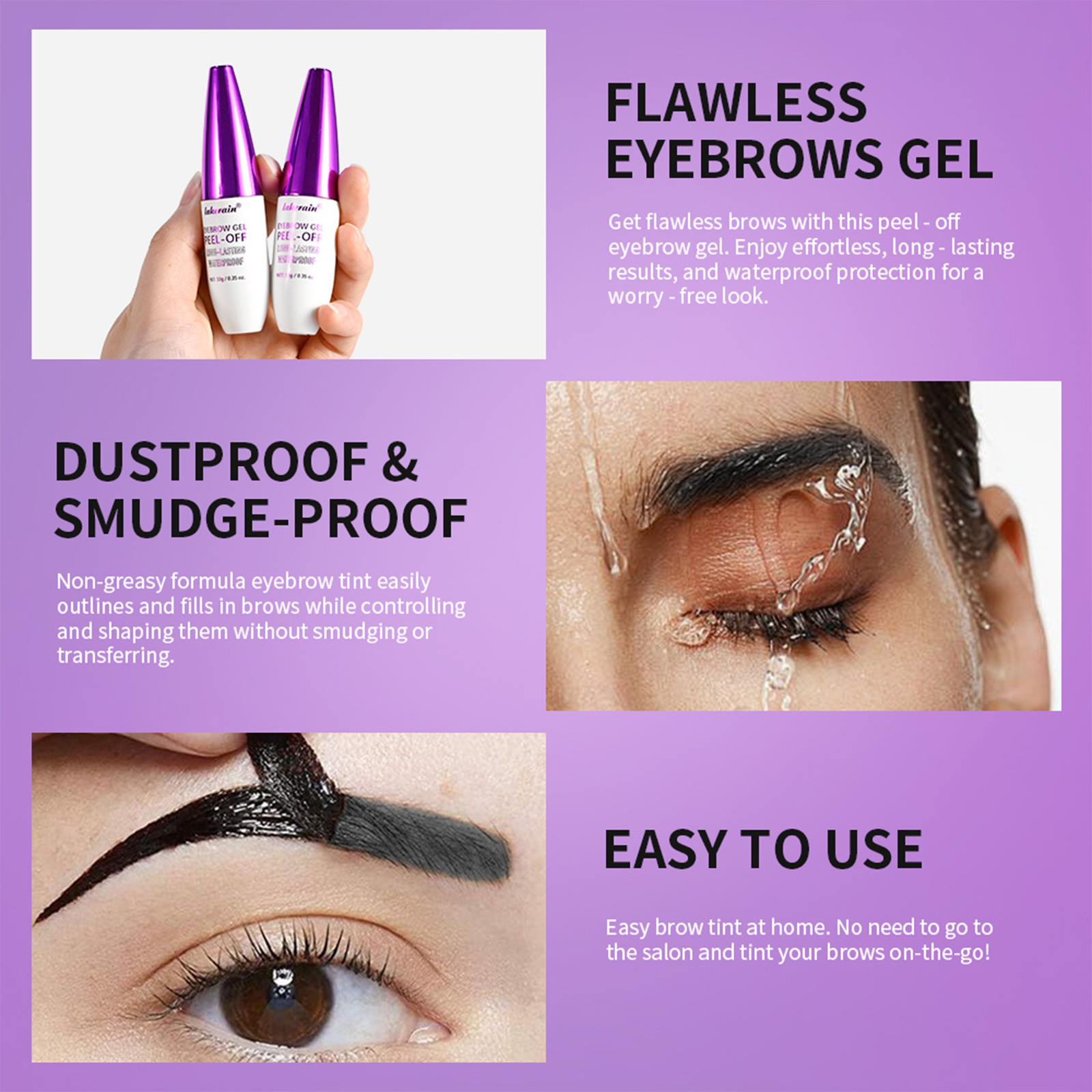Waterproof Sweatproof Eyebrow Cream for Easy, Mess-Free Color