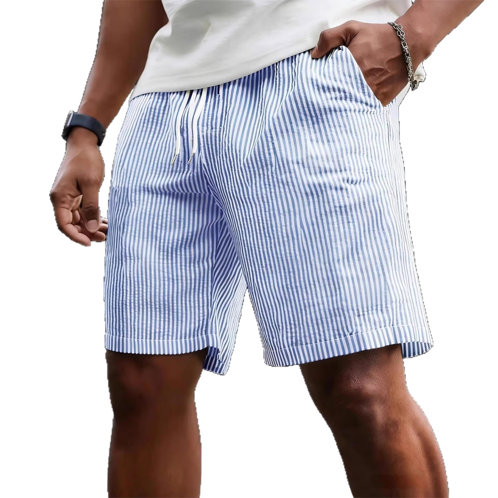 Striped Lace-up Sweatpants Minimalist Cropped Shorts Striped Lace-up Sweatpants Minimalist Cropped Shorts
